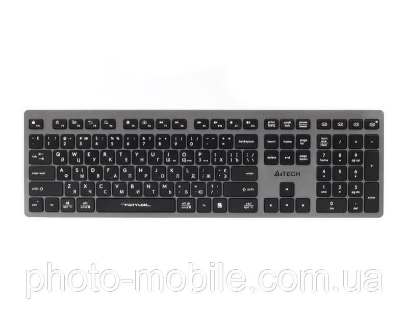 Клавіатура A4tech FBX50C, Bluetooth/2.4 ГГц, Fstyler Compact Size keyboard, USB, 300 мАгод Grey
