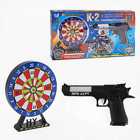 Дитячий іграшковий пістолет з мішенню (звук, підсвічування, лазерний приціл, мішень на батарейках) WToys 94978