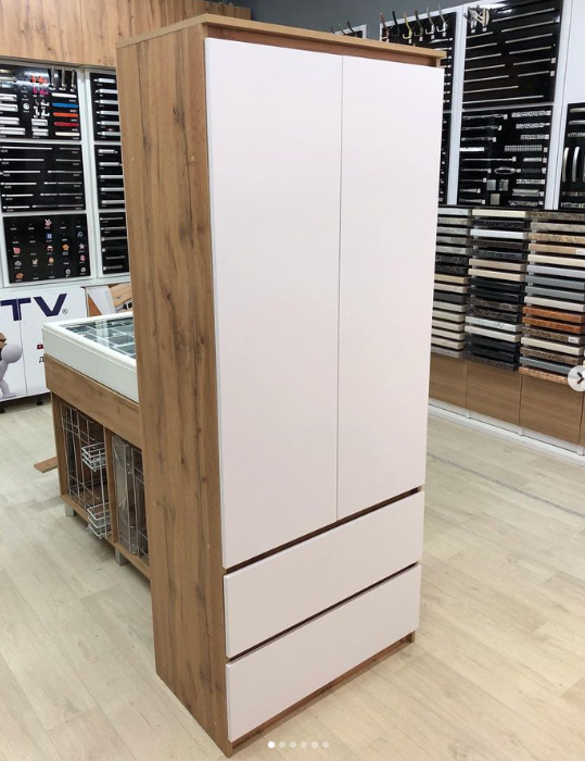 Шафа 2+2 без ручок «Дуб Тахо & Біла Аляска» з полицями, фото 1