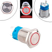 Кнопка 22мм зворотна, 9-24В, червоний LED, 5pin, 22K-P11D