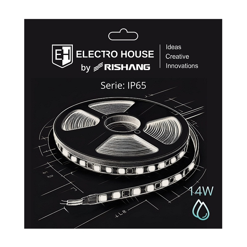 LED стрічка 14Вт 24В SMD2835 180 діодів, 378 Лм, червоний, серія IP65 Electro House by Rishang