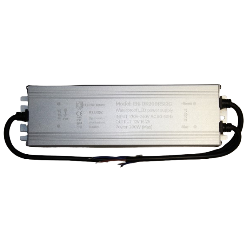 LED драйвер 200Вт 12В, серія IP67 Pro