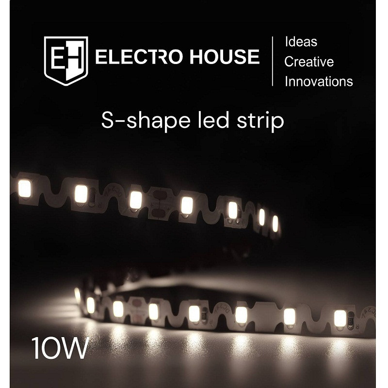 LED стрічка  10Вт 12В SMD2835 120 діодів, нейтральний білий 4500K, серія S-Shape, гарантія 3 роки