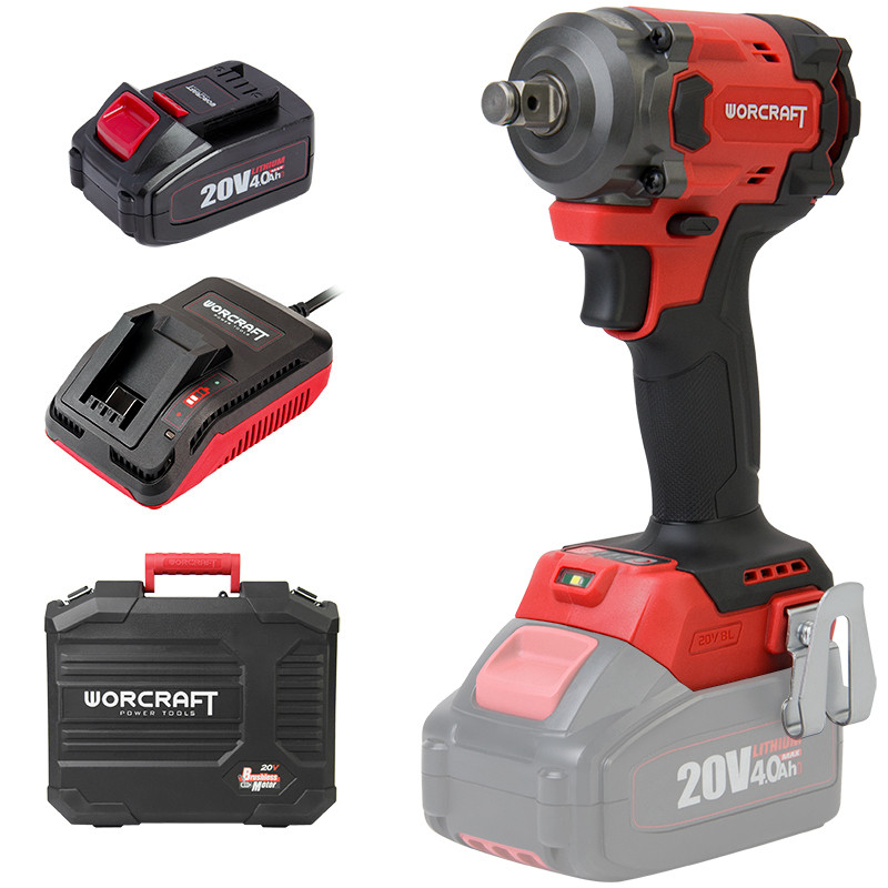 Акумуляторний безщітковий гайковерт ударний WORCRAFT CIW‑S20LiBM‑450, 1/2'' квадрат
