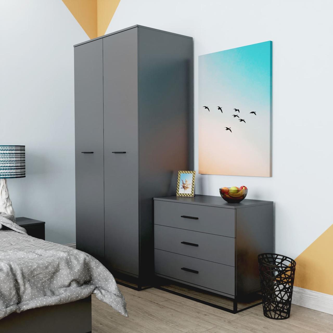 Шафа Art in Head Ascet 900x2000x590 Графіт Безкоштовна Доставка, фото 1