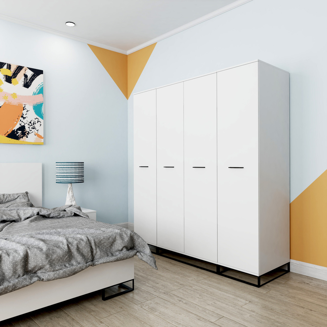 Шафа Art in Head Ascet 900x2000x590 Білий діамант Безкоштовна Доставка, фото 1