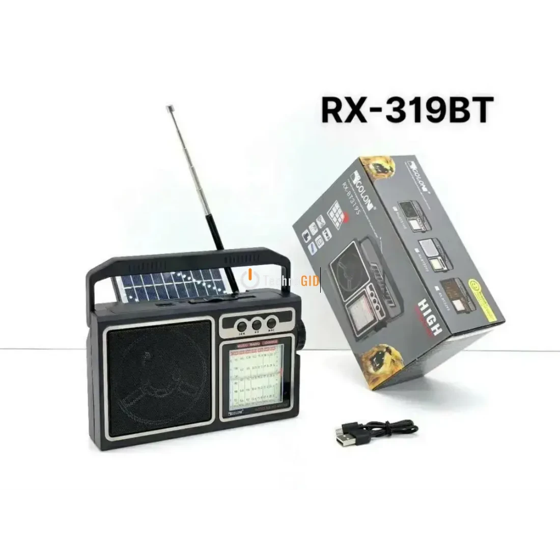 Радіоприймач сонячною панеллю Golon KB RX BT 319 SOLAR з Bluetooth і USB/SD Лучшая цена