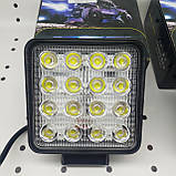Фара LED 48Вт робочого світла квадратна додаткова 16лід, фото 2