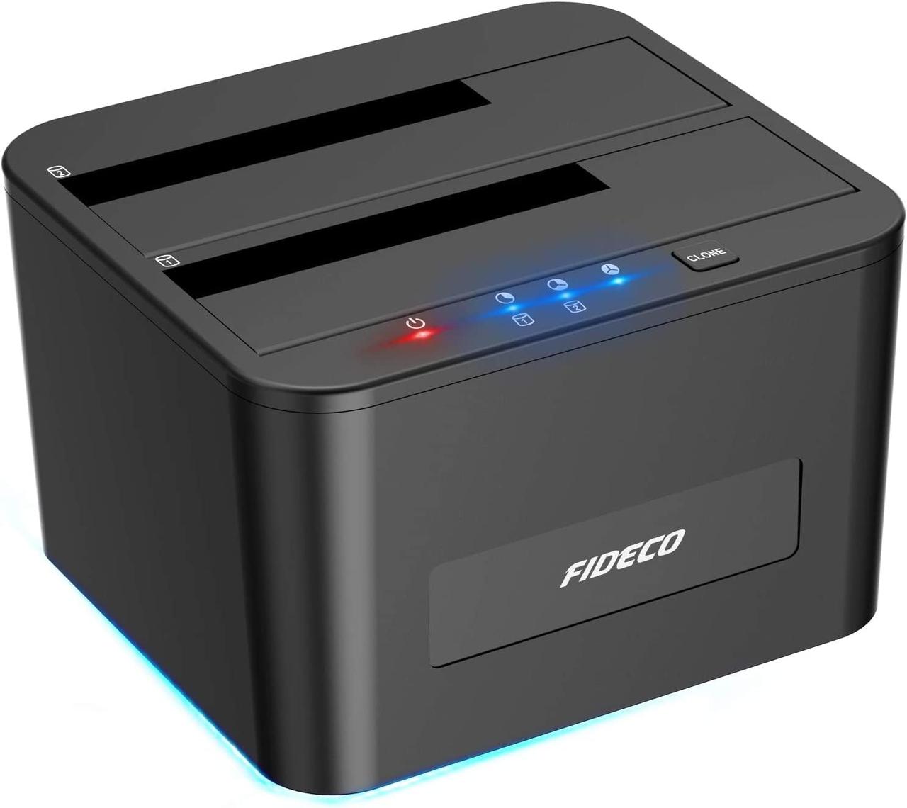 Док-станція для жорсткого диска FIDECO, док-станція для жорсткого диска USB 3.0 SATA для 2,5-дюймових і 3,5-дюймів