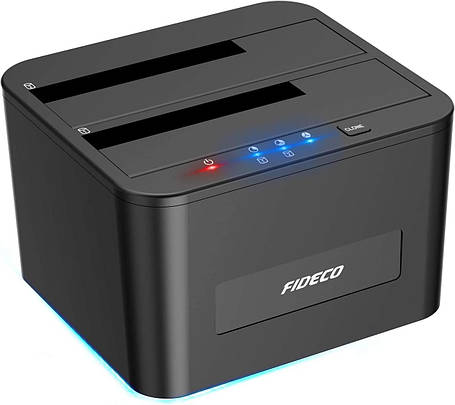 Док-станція для жорсткого диска FIDECO, док-станція для жорсткого диска USB 3.0 SATA для 2,5-дюймових і 3,5-дюймів, фото 1
