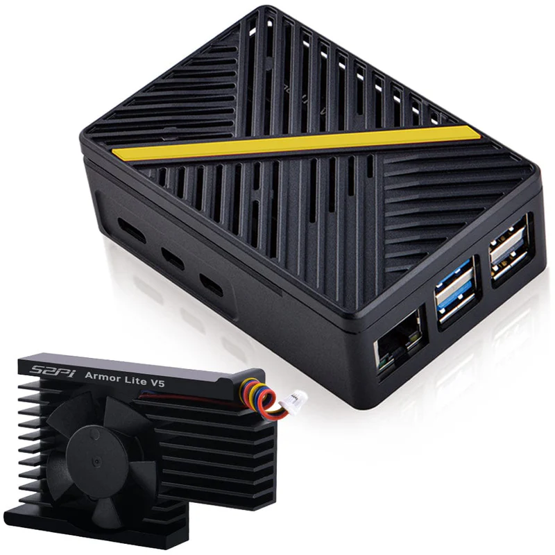 Корпус з радіатором і вентилятором для Raspberry Pi 5