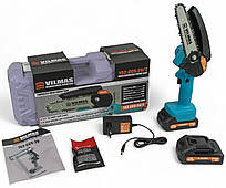 Акумуляторна ланцюгова пилка VILMAS 152-CCS-20/2 (20 V, 2 А/год, 2 акумулятори, шина 15 см. 2 ланцюги)