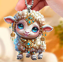 Брелок - підвіска на ключі у вигляді символу року за Китайським гороскопом з акрилу рік ВІВЦІ (КОЗИ)