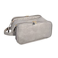 Женская косметичка Lesko BK-HZB-07 Gray несесер органайзер дорожная бьюти кейс с карманами по бокам