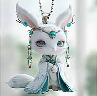 Брелок - підвіска на ключі у вигляді символу року за Китайським гороскопом з акрилу рік КРОЛИКА (ЗАЙЦЯ)