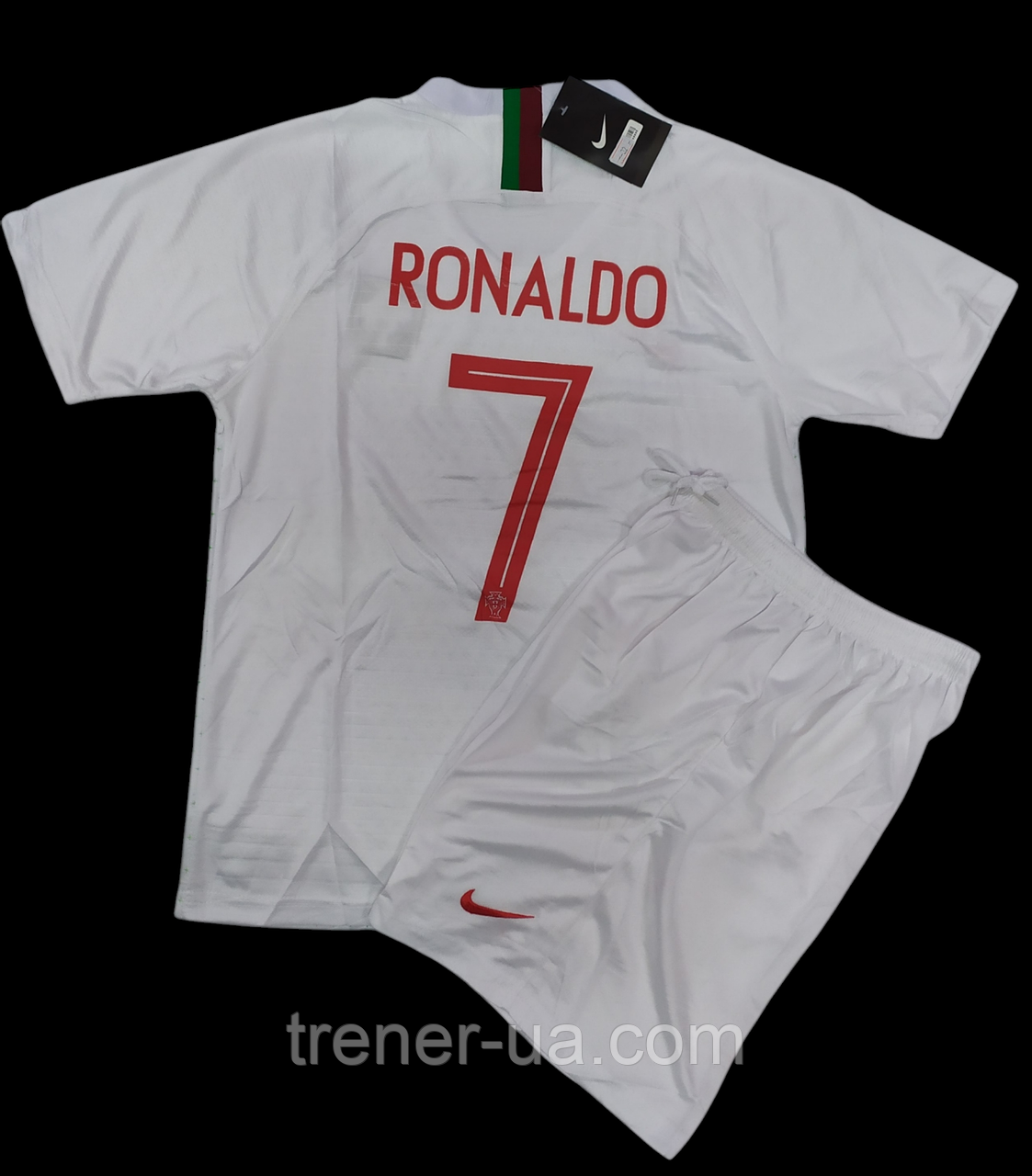 Футбольна форма дитяча, Ronaldo 7 збірна Португалії біла, розмір 32(158-164 см.)