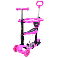 Дитячий триколісний самокат-беговел MAXI 5в1 з регульованим кермом і знімним сидінням до 25 кг з аксесуарами