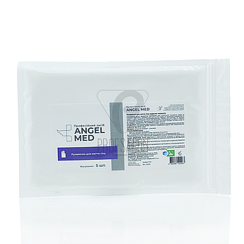 Рукавички для гігієнічного миття тіла лежачих пацієнтів ANGEL MED, 5 шт.