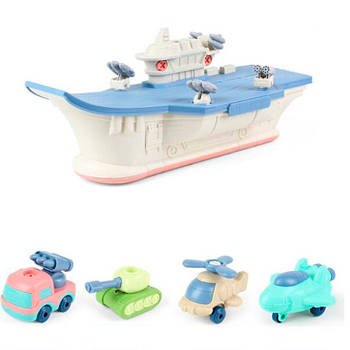 Конструктор на шурупах, авіаносець, транспорт 4шт., викрутка, 920