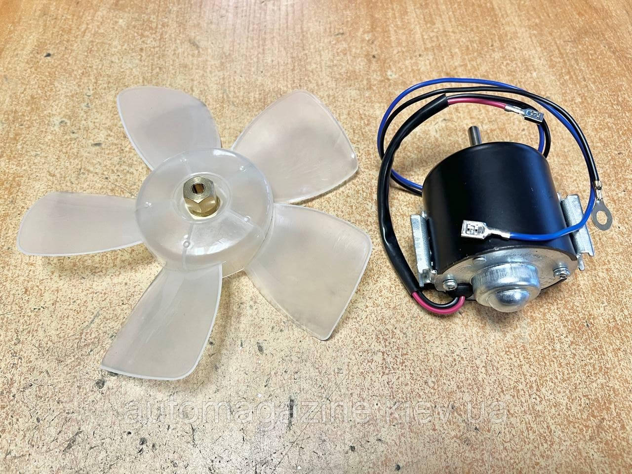Електродвигун обігрівача на підшипниках (мотор пічки) ВАЗ 2101-07, 2121 (з крильчаткою), фото 1