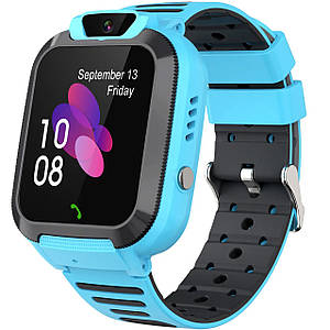 Дитячий розумний смарт-годинник з GPS Smart baby watch Q20 з камерою прослуховуванням сім-картою Блакитний