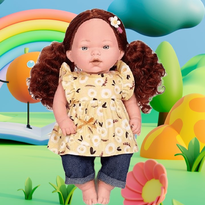 Функціональна лялька для дівчинки Красуня з шовковистим волоссям м'яке тіло реалістична деталізація звук, фото 1