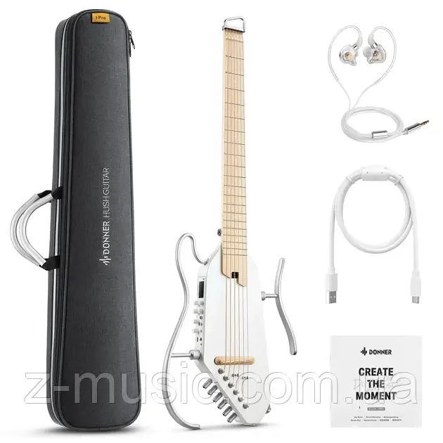 Silent гітара Donner HUSH-I PRO White, фото 1