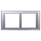 Рамка з супорт 2-постова 63,5х127,2х7мм з каркасом для In-Liner Front, Aero срібляста [4404914] Avanti ДКС