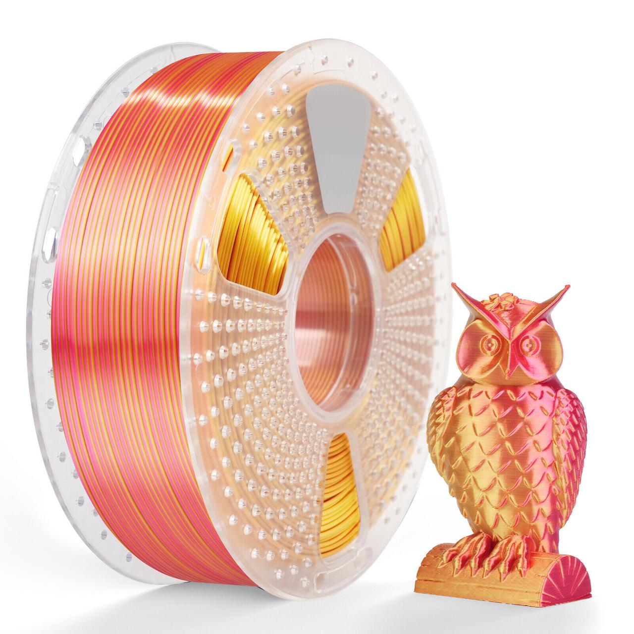 Пластик филамент SUNLU Silk PLA+ Dual Color Red Gold, Reusable Spool, 1kg