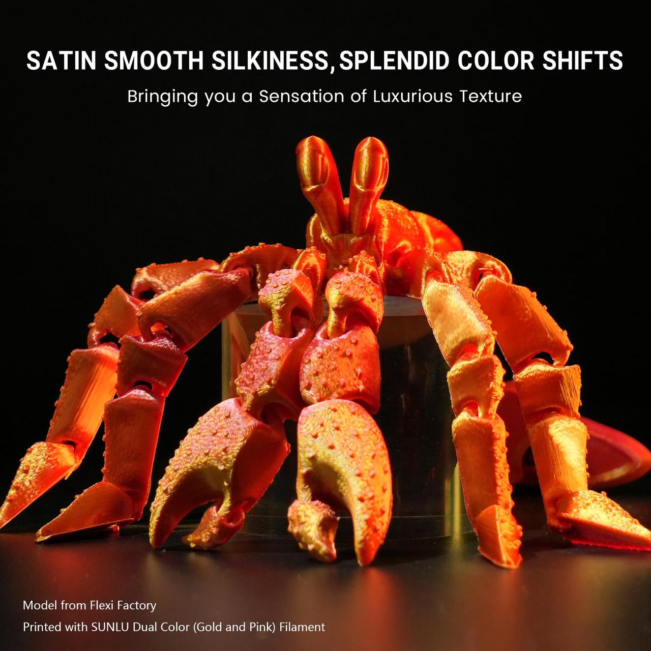 Пластик филамент SUNLU Silk PLA+ Dual Color Red Gold, Reusable Spool, 1kg