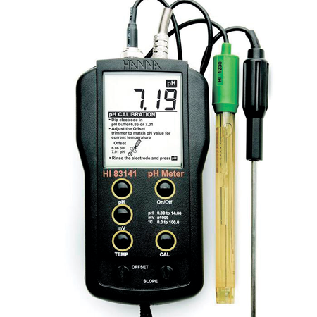 Hanna Insruments HI83141-1, рН/мВ-метр портативний з рН-електродом НІ1230В
