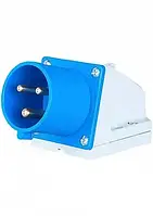 Вилка стационарна LM2031 (ВС) Lemanso 32А/3п (2п+н) 220-240V IP44 синя LEE-523