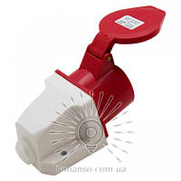 Гніздо стаціонарне LM2038 (ГС) Lemanso 32А/5п (3п+е+н) 380-415V IP44 червона LEE-125L