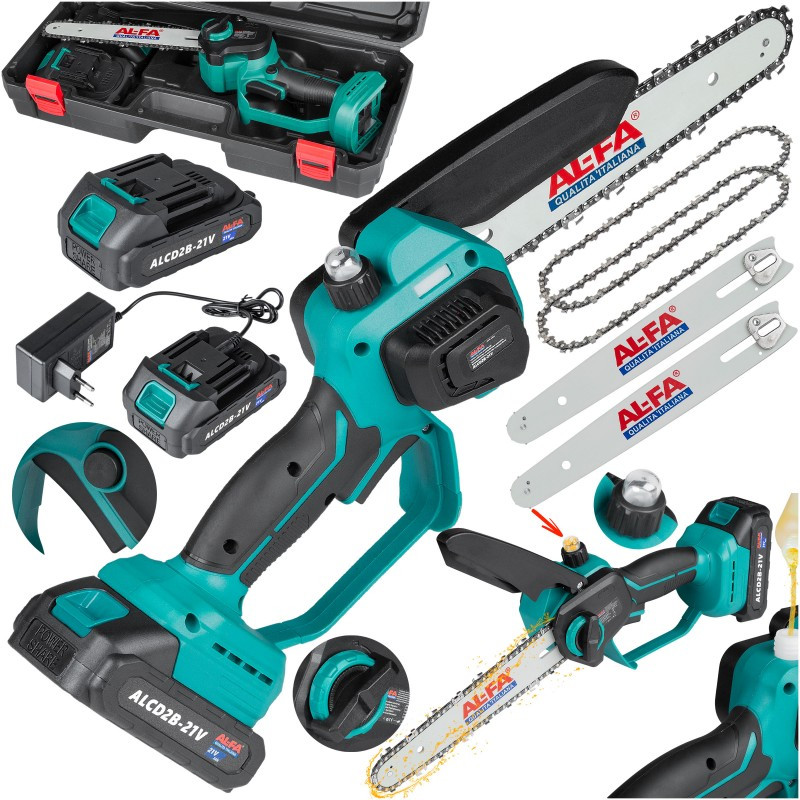 Акумуляторна міні-пила AL-FA ALCD2B-21V (БЕЗЩІТКОВИЙ ДВИГУН), фото 1