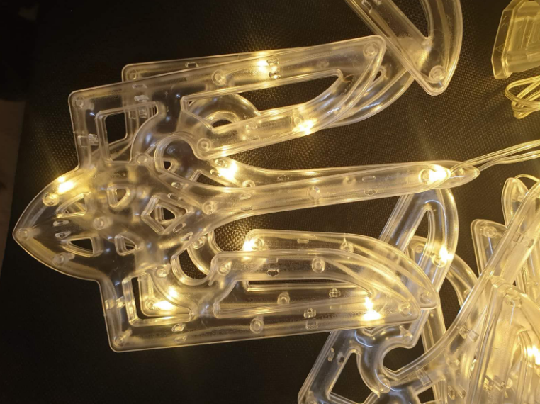 Світлодіодна гірлянда, світильник «Український Тризуб» набір 8шт фігурок по 10лед від мережі 8режимів, фото 1