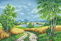 Канва з малюнком для вишивки нитками ДОРОГА ДО ОЗЕРА А3-14-108