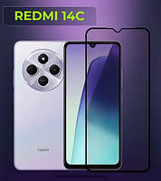 Захисне скло для Redmi 14C (повне проклеювання екрана) black