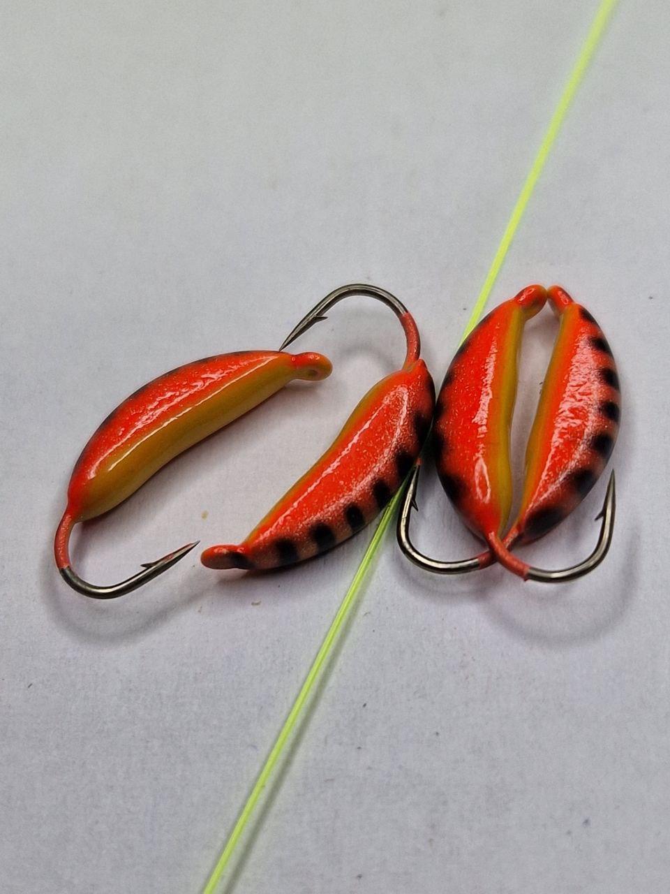 Мормишка вольфрамова Lucky John "Супер Банан" фарбована з петлею, 3,5 мм, 0,7 г, фото 1