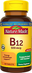 Nature Made Vitamin B12 Вітамін В12 500 мг США 200 таблеток 1079