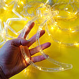 Гирлянда-штора "Місяць та зірки" жовта| Гирлянда электрическая  | Новорічна гірлянда Місяць і зорі, фото 4