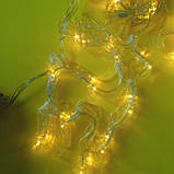 Гирлянда-штора "Дзвіночки,ялинки,олені" жовта| Гирлянда электрическая | Новорічна гірлянда олені, фото 5