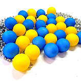 Набір новорічних іграшок патріотичних 32 шт 4 см | прикраси ялинкові блакитно жовті | новорічні іграшки |, фото 3