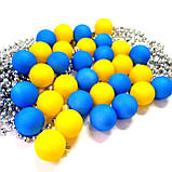 Набір новорічних іграшок патріотичних 32 шт 4 см | прикраси ялинкові блакитно жовті | новорічні іграшки |, фото 4