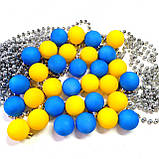 Набір новорічних іграшок патріотичних 32 шт 4 см | прикраси ялинкові блакитно жовті | новорічні іграшки |, фото 5