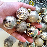 Набір новорічних іграшок 30 шт 4 см | прикраси ялинкові | новорічні іграшки |, фото 3