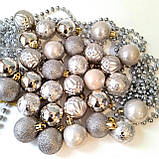 Набір новорічних іграшок 30 шт 4 см | прикраси ялинкові | новорічні іграшки |, фото 4