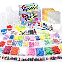 Большой Набор добавок для слаймов Slime Box 205 шт Глиттер, Декор, Слюда, Шарики пенопласта (01215)