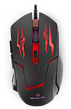 Комп'ютерна миша REAL-EL RM-520 Gaming, USB, оптична, 800/1200/1600/2400 dpi, 5 кнопок, 1,5 м, LED підсвічування Black, фото 3