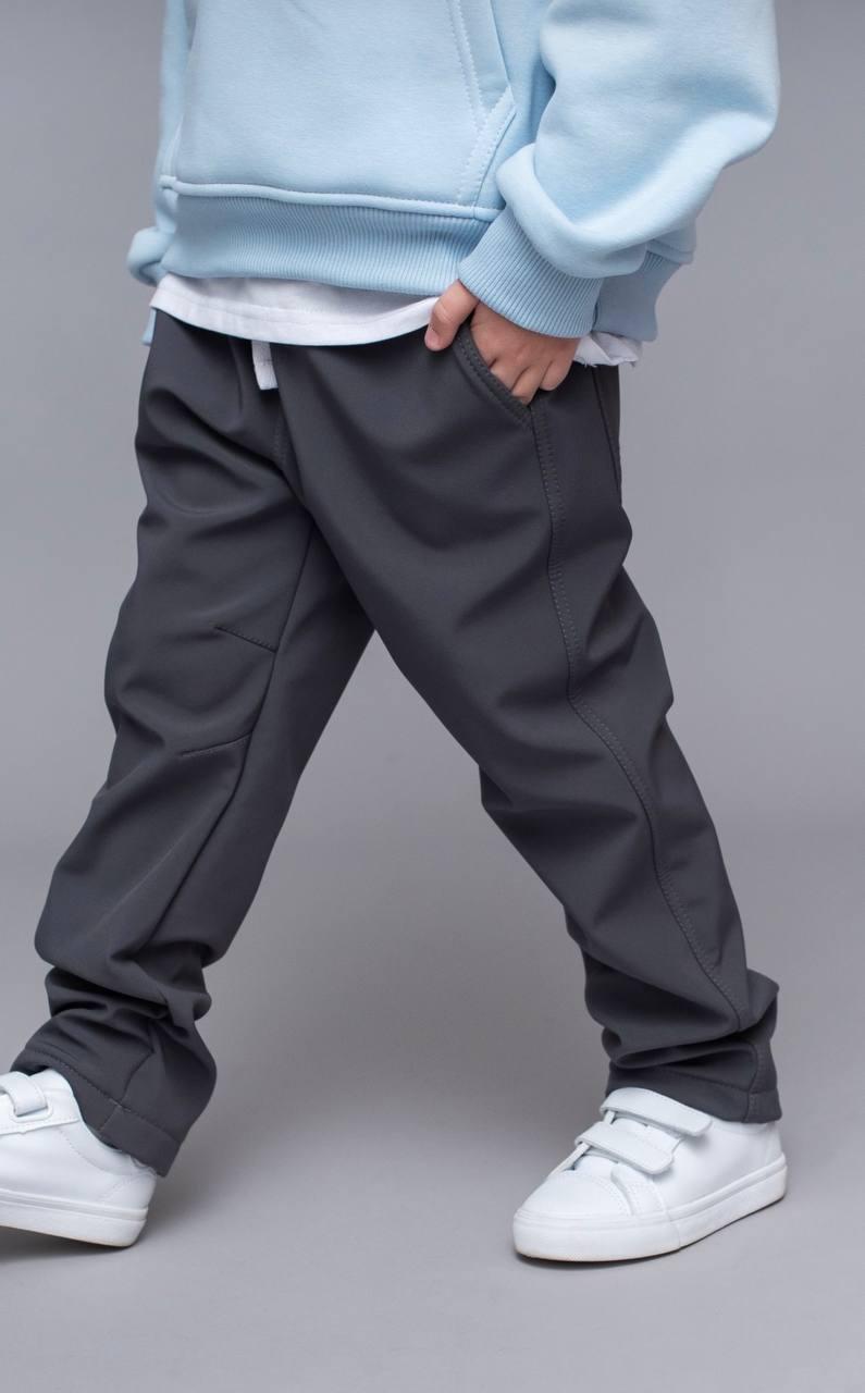 Штани на флісі водовідштовхуючі сірі для хлопчика, фото 1