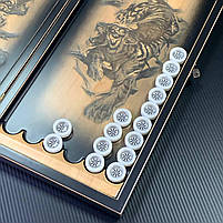 Нарди дерев'яні подарункові довгі нарди Тигр 50×23 см, фото 9